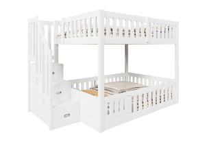 Lit superposé 140x200 cm OKWISH   coloris blanc
