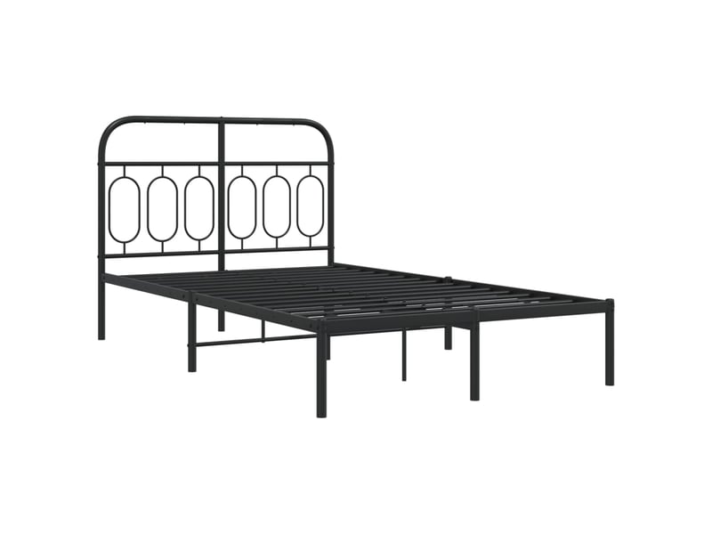  Lit double- lit adulte -  cadre de lit métal sans matelas avec tête de lit noir 120x190cm  - Conforama B