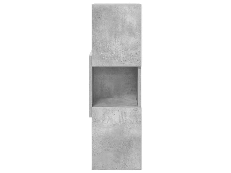  Meuble d'angle, meuble de rangement salon 25,5x25x80cm bois d'ingénierie gris béton  - Conforama E