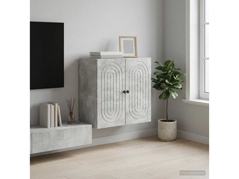  Armoire murale salon, meuble de rangement gris béton 59x31x60 cm bois d'ingénierie shl5993  - Conforama B