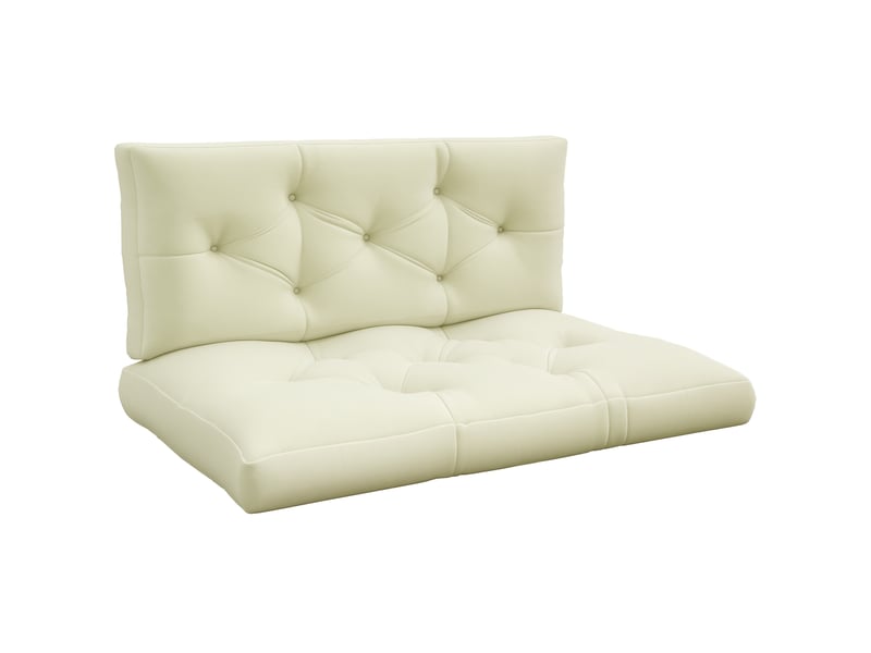  Coussin d'assise capitonné, 120 x 80 x 12 cm, blanc crème  - Conforama A