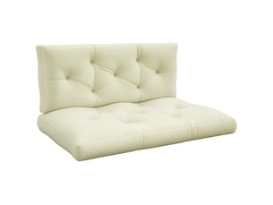 Coussin d'assise capitonné, 120 x 80 x 12 cm, blanc crème