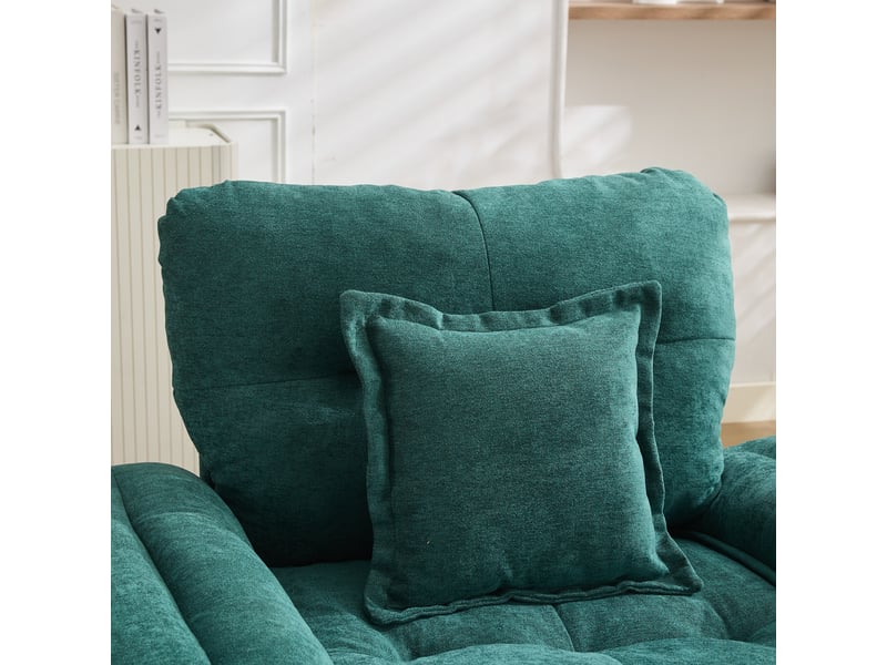  Fauteuil pivotant 1 place en tissu chenille vert W3750S00001 - Conforama E