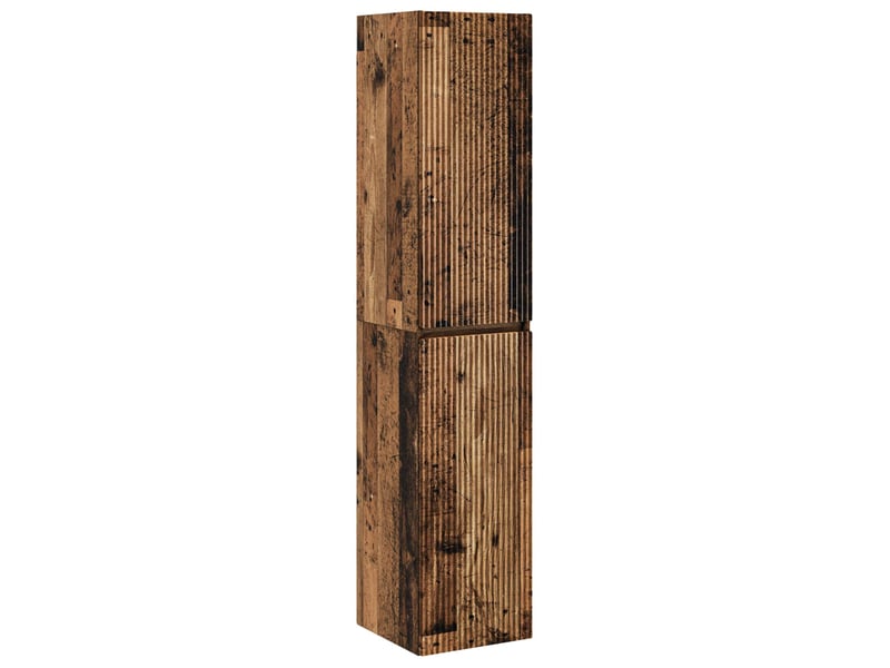 Cabinet salle de bain mural, meuble de rangement bois ancien 33x34.5x160 cm shl478 - Conforama A