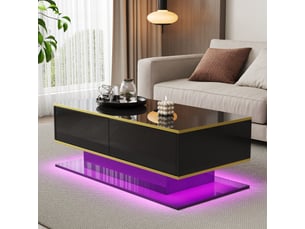 Table basse rectangulaire coloris noir <strong></strong> <strong></strong> - 50 cmx100 cm