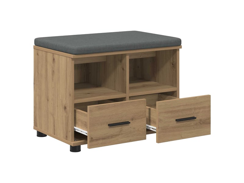 Banc d'entrée, banc interieur chêne artisanal 60x38x46 cm shl13683  - Conforama E