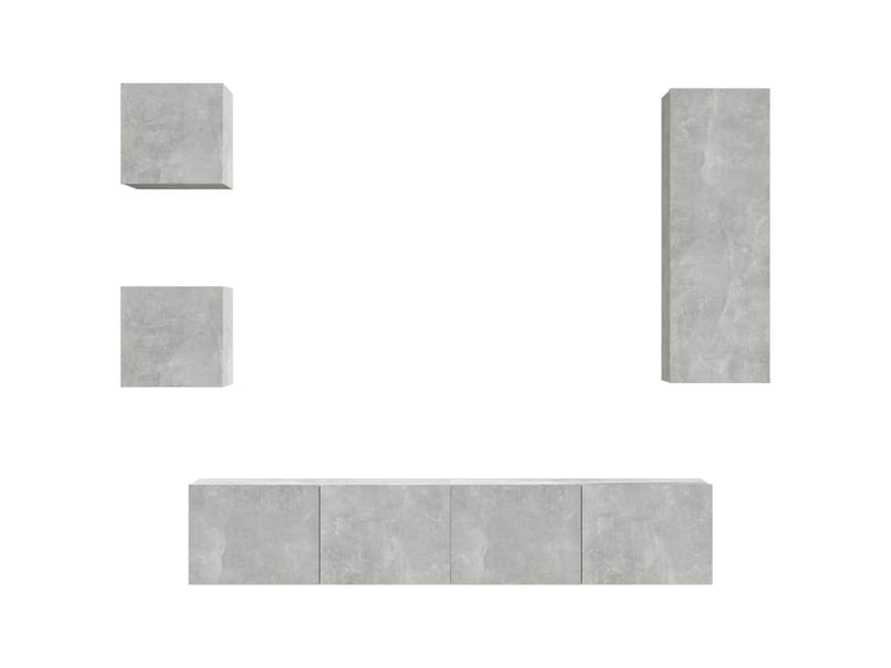  Ensemble de meubles tv 5 pcs gris béton bois d'ingénierie shl68133  - Conforama A