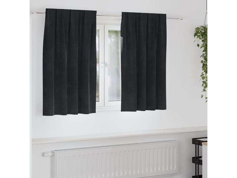  Lot de 2 rideaux, rideaux de fenêtre noir 140 x 140 cm velours cf44090  - Conforama B