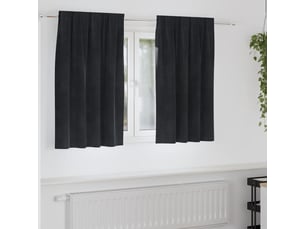 Lot de 2 rideaux, rideaux de fenêtre noir 140 x 140 cm velours cf44090