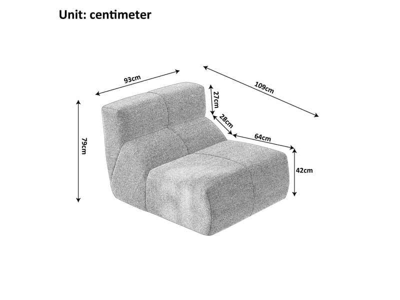 Fauteuil tcqpz 1 place en velours gris clair 93 x 109 x 79 cm sans pieds mousse haute densité - Conforama C