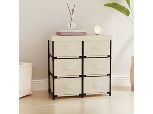Armoire de rangement - armoire de rangement avec 6 tiroirs 55x29x55 cm crème acier