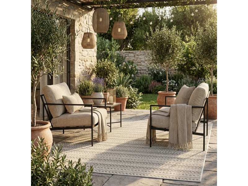  Tapis d'extérieur en polypropylène ivoire grace  - Conforama B