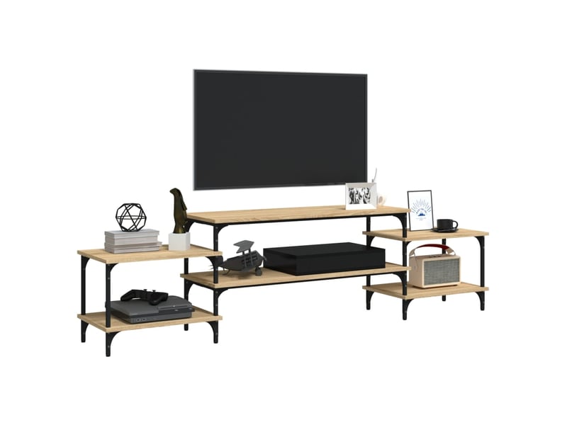 Meuble tv - banc tv - meuble de rangement chêne sonoma 197x35x52 cm bois d'ingénierie  - Conforama D
