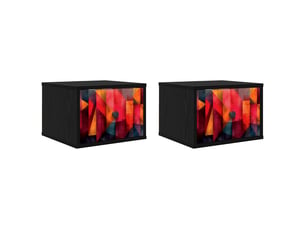 Table de chevet - cabinet de chevet - table de nuit mural heesch 2 pc chêne noir 36 x 33 x 25 cm