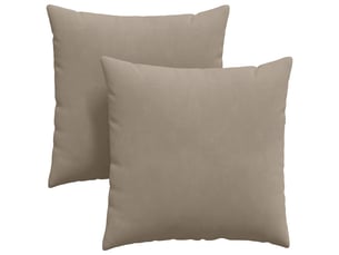 Lot de 2 coussins de canapé, coussins décoratifs tissu taupe 80 x 80 cm cf58970