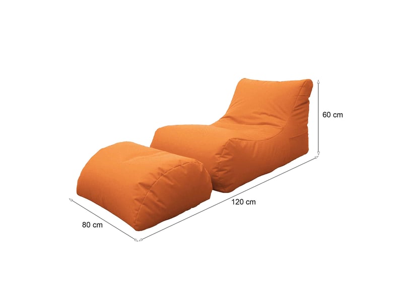  Pouf alton, forme sac, 120x80x60h cm orange Alton - Conforama C