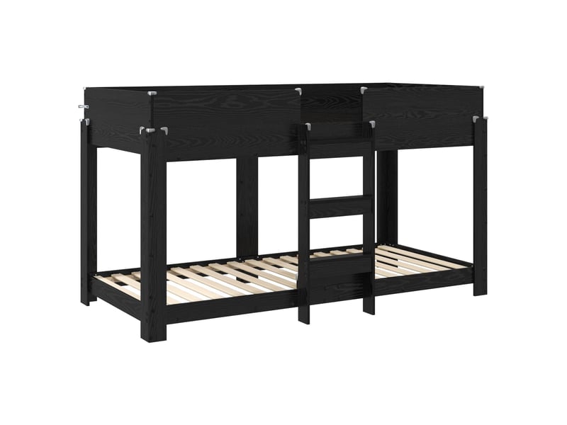 Lit superposé pour enfants - lit jeune chêne noir 80 x 200 cm - Conforama D