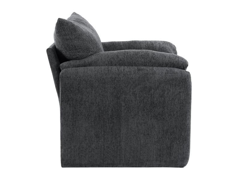  Fauteuil fixe 1 place en tissu gris, mousse haute élasticité et ressorts ensachés, confortable au quotidien  - Conforama D