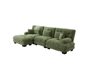 Canapé d'angle réversible fixe ULEVR  3 places Tissu Vert