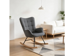 Fauteuil fixe MODENVIE Velours gris vendu A l'unité