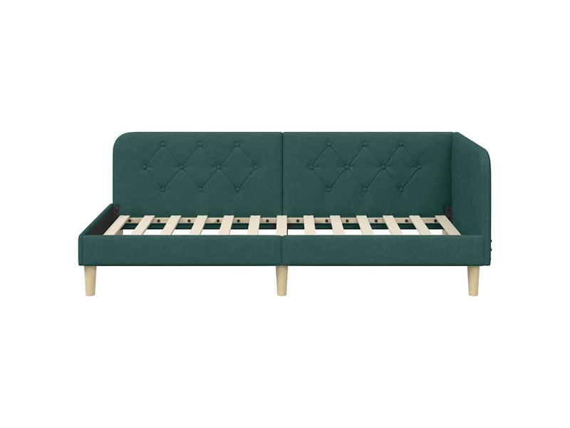  Lit simple- lit adulte -  cadre de lit d'angle vert foncé 90 x 190 cm tissu  - Conforama D