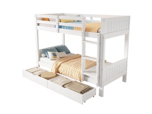 Lit superposé 90x200 cm <strong>MODERNLUXE</strong>  <strong></strong> coloris blanc