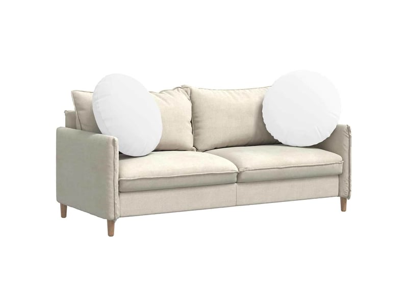  Lot de 2 coussins de siège, coussins décoratifs tissu blanc ø60 x 21 cm cf59765  - Conforama C