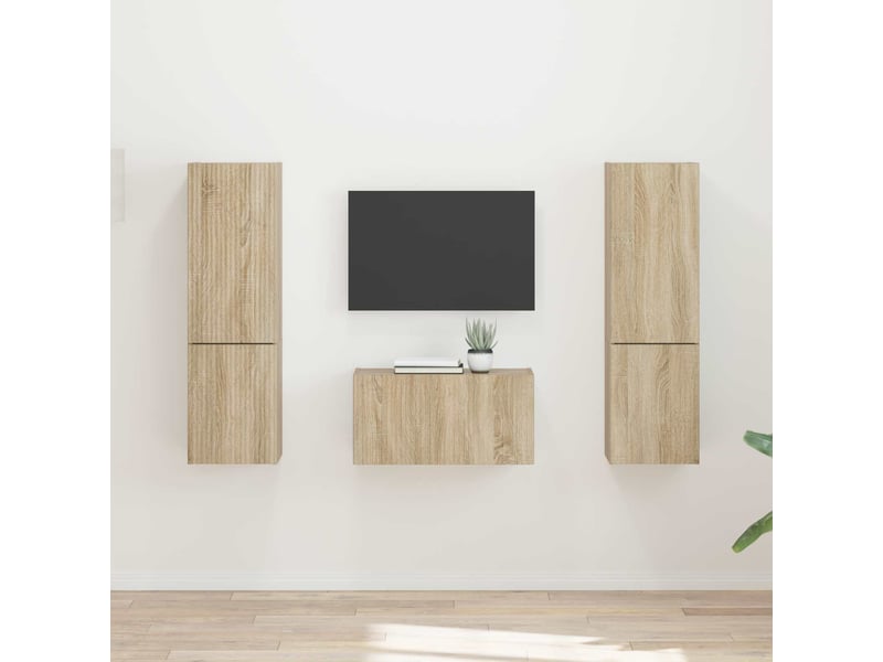  Ensemble meuble tv - banc tv - meuble de rangement 5 pcs chêne sonoma bois d'ingénierie  - Conforama B