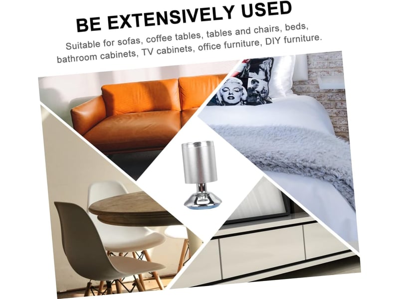 4pièces meuble réglables en métal aluminium armoire ronds pour tables et canapés  - Conforama D