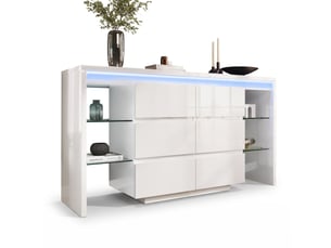 Buffet 6 tiroir(s) IKSETERA TRADING LTD - 155 cm coloris blanc
