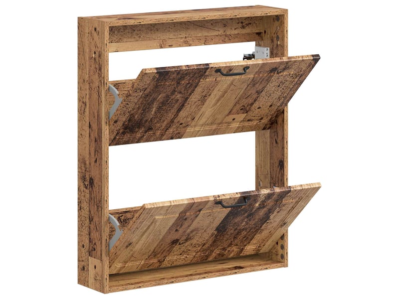 Meuble à chaussures mural, armoire à chaussures utrecht 71x17x86 cm bois ancien  - Conforama C