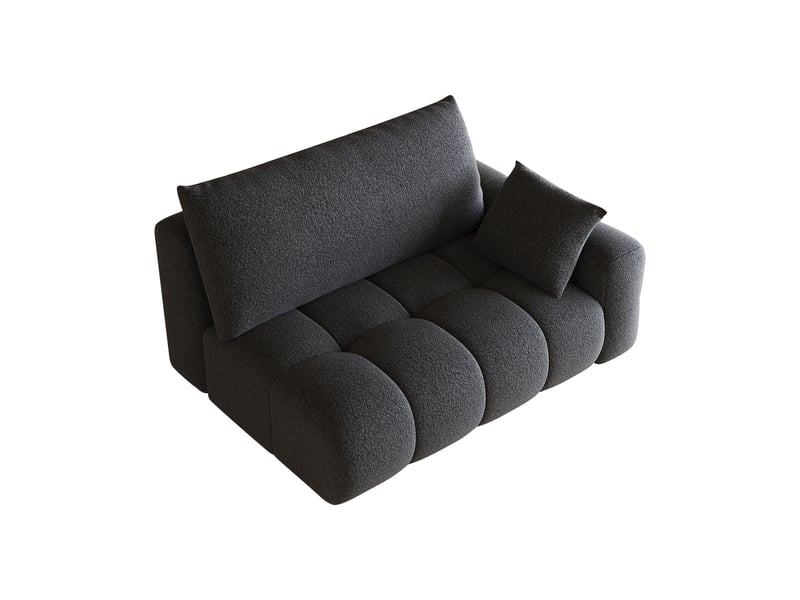 Canapé 2 places gris foncé modulable pour salon, méridienne droite, tissu velours doux, 130x105x86 cm - Conforama R