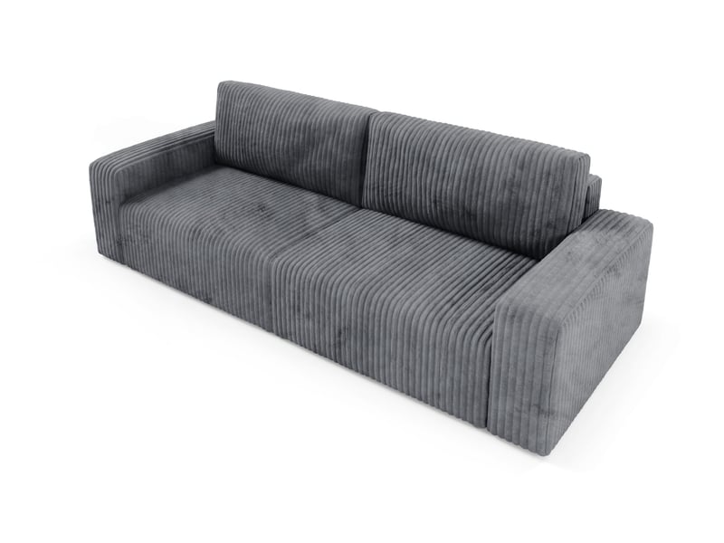 Canapé convertible 4 places en velours côtelé fano gris - Conforama C