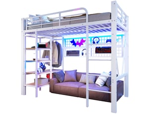 Lit mezzanine 90x200 cm coloris blanc