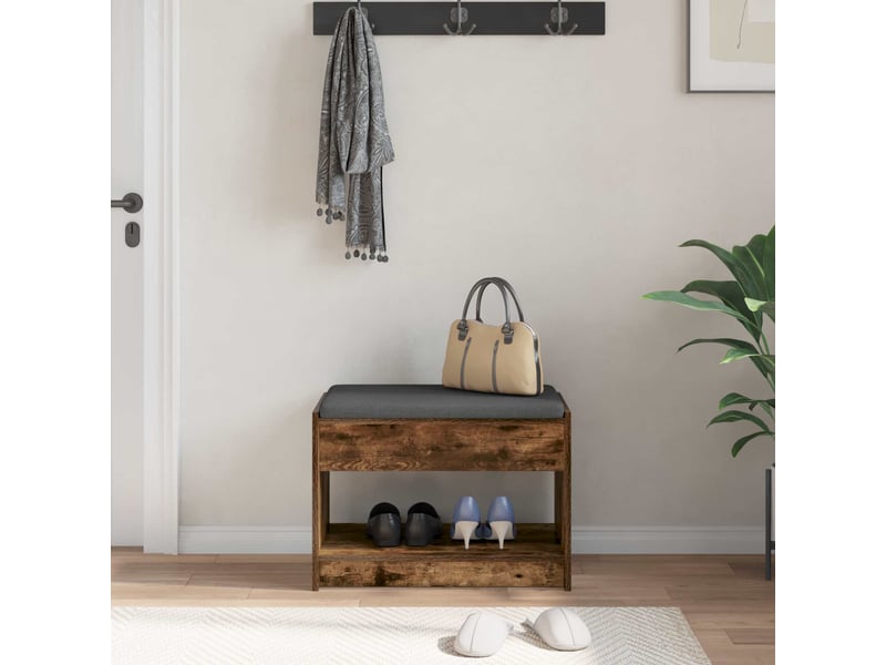  Banc d'entrée, banc interieur chêne fumé 63x38x45 cm  - Conforama D