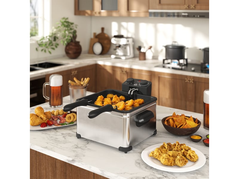  Friteuse 5litres avec température et minuterie réglables 2000 w panier à huile amovible et fenêtre de visualisation  - Conforama C