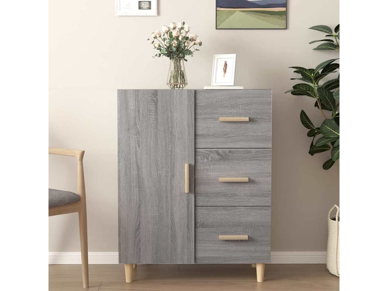  Buffet - bahut - meuble de rangement sonoma gris 69,5x34x90 cm bois d'ingénierie  - Conforama B