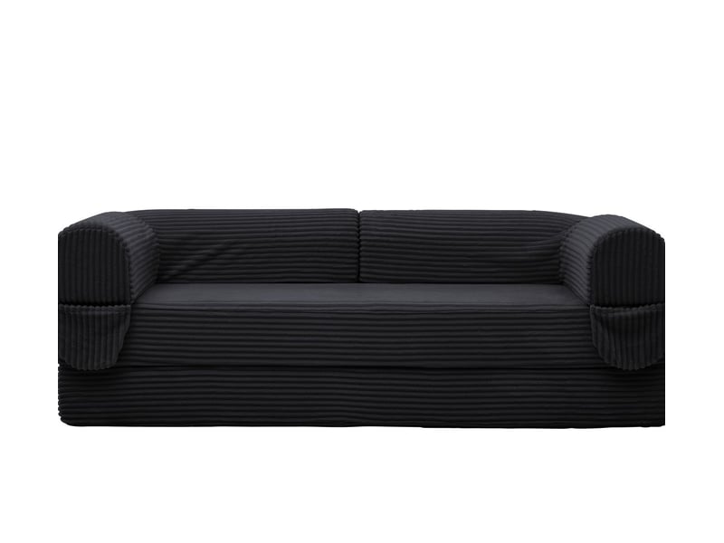  Canapé 2 places tissu côtelé doux structure convertible format de sol gain de place style futon  - Conforama E