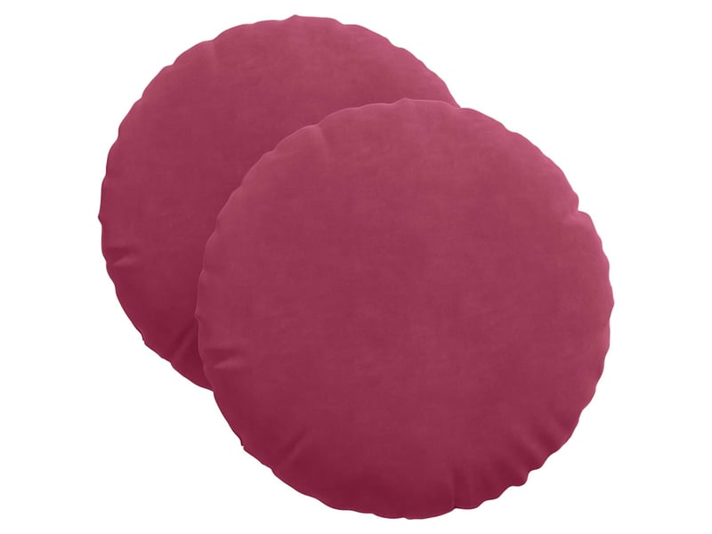  Lot de 2 coussins de siège, coussins décoratifs bordeaux ø 40 x 13 cm velours cf59927  - Conforama A