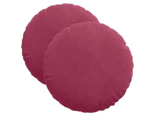 Lot de 2 coussins de siège, coussins décoratifs bordeaux ø 40 x 13 cm velours cf59927