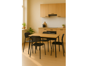 Lot de 4 chaises de cuisine empilables aza noires
