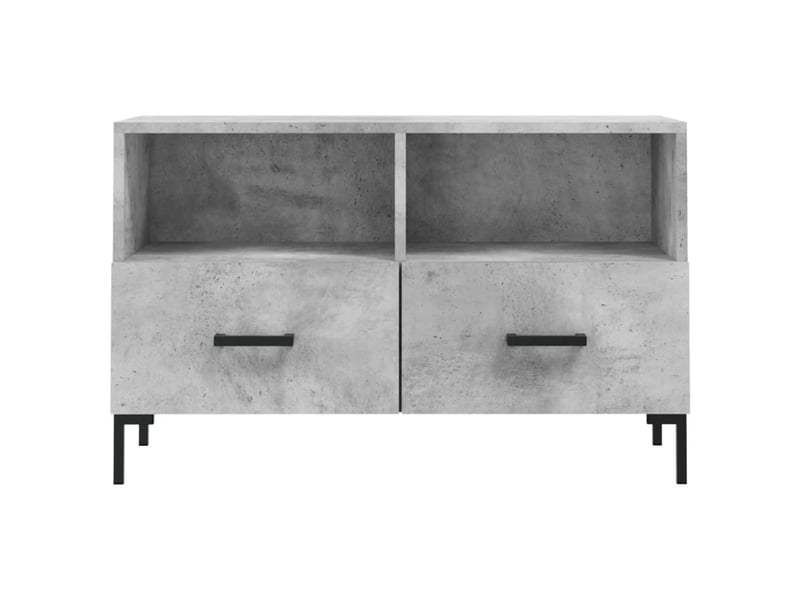  Meuble tv - banc tv - meuble de rangement gris béton 80x36x50 cm bois d'ingénierie  - Conforama E