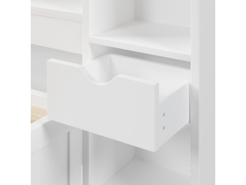  Cadre de lit plateforme 180x200 cm en mdf et contreplaqué avec rangement, 3 tiroirs, led et usb blanc chicfurn  - Conforama E