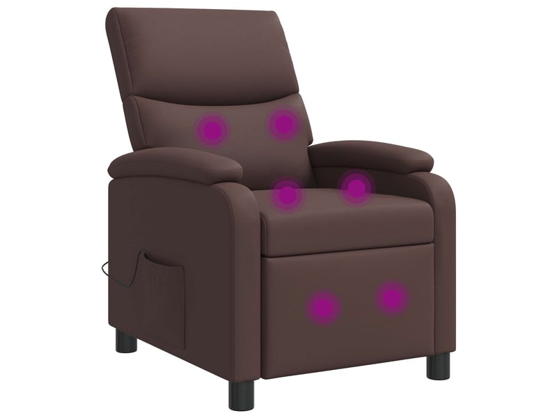  Vidaxl fauteuil de massage inclinable marron simili cuir  - Conforama A