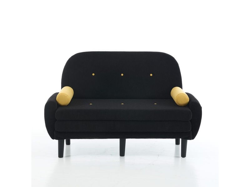  Canapé loveseat - velours côtelé - noir - multiforme - dossier réglable - rangement facile noir - Conforama C