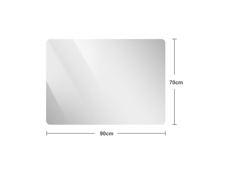  Miroir de salle de bains sans cadre 90x70 cm en verre trempé argenté  - Conforama C