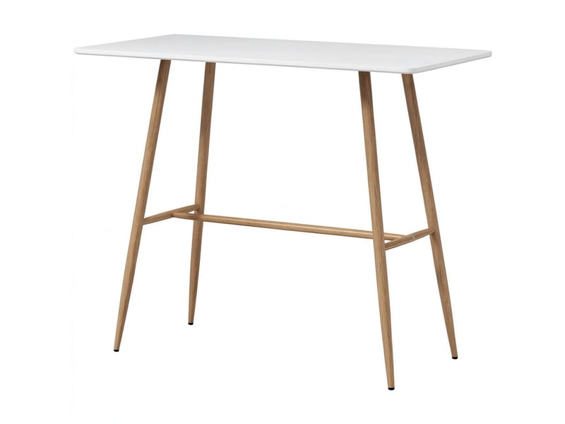  Table à manger table repas 4 places plateau rectangulaire pieds en acier aspect bois montage facile  - Conforama A