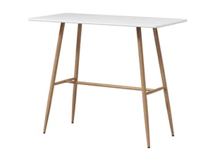 Table à manger table repas 4 places plateau rectangulaire pieds en acier aspect bois montage facile