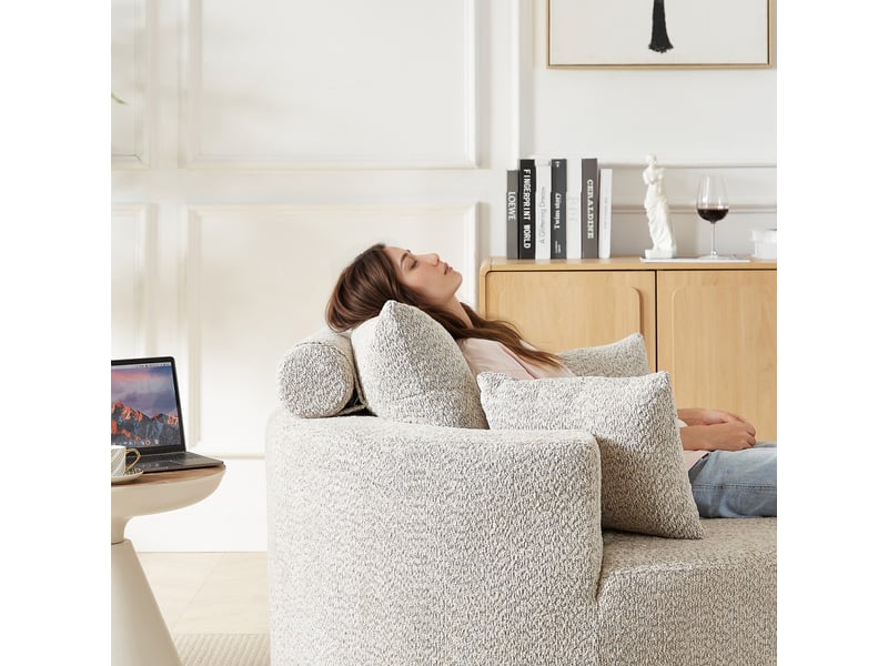 Fauteuil individuel en chenille et mousse sans montage nécessaire fauteuil de salon moelleux moderne pour salon chambre et salle de projection - Conforama E
