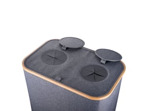 Conteneur de collecte pour bouteilles design moderne appartement 68,5 x 57 x 37 cm pratique en tissu oxford gris 13_0017944